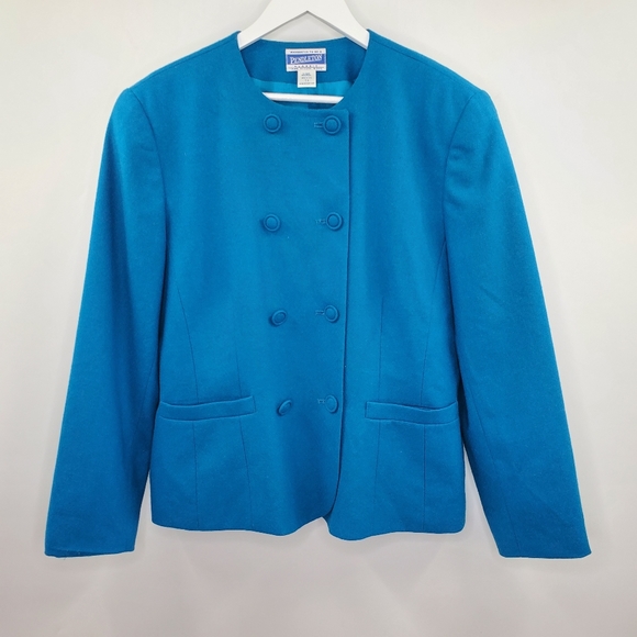 Pendleton Virgin Wool Career Blazer Blue Boxy Vintage - Picture 6 of 7